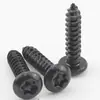 Tornillo Autorroscante Antirrobo de Acero Inoxidable 201 Negro Cabeza Redonda Ranura Flor de Ciruelo Cabeza Plana Flor de Ciruelo Interior M2/M3/M4/M5