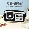 Estojo fofo de gatinho em desenho animado, alta estética estilo coreano ins multicamadas de grande capacidade para material escolar, atacado