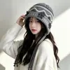 Chapéu de Tricô Casual Espesso Moda Outono e Inverno Chapéu de Lã Estilo Coreano Feminino Chapéu Quente para Proteção das Orelhas ao Ar Livre