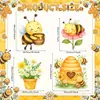Decoración de letrero para jardín de revelación de género de bebé con temática de abejas, letrero para jardín de girasol con temática de abejas