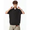 Camisa Polo Tricô Camiseta de Manga Curta Masculina Gola Polo Gola Gaivota Decote V Tricô Trançado Estilo Old Money Verão Fábrica Atacado Transfronteiriço