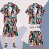 Camisa estampada casual masculina shorts de praia de verão manga curta terno de duas peças havaiano moderno bonito roupas de férias