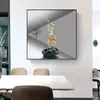 Pintura em Porcelana de Cristal, Pintura Decorativa para Sala de Estar, Pintura para Pendurar na Sala de Jantar, Pintura para Pendurar de Luxo Leve para Quarto, Pintura Plana Moderna em Vidro Temperado, Escritório