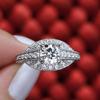 Anel de Flor Vazada com Diamante Cao Shi Fábrica Transfronteiriça Aprovação Direta ebay AliExpress Tendência da Moda Anel Joker