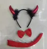 Amazon Halloween tiara de chifre traje de tridente tiara Diabo Vermelho infantil adulto mascarada performance
