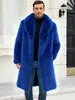 Abrigo de piel sintética tipo visón transfronterizo para hombre, visón completo, nueva chaqueta de piel sintética larga casual de talla grande para otoño e invierno, ropa de hombre de moda