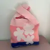 Bolsa 2025 Bolsa para Coisas do Dia a Dia Bolsa de Mão de Tricô Espessa Grande Capacidade Bolsa com Padrão Fofo Bolsa para Celular Almoço