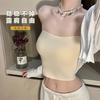 Top de Tubo Bonito sin Costuras Ropa Interior para Mujer Primavera y Verano Seda de Hielo Sexy Base para Vestir Sin Tirantes Longitud Media envuelto en el Pecho