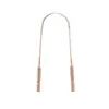 Raspador de Língua de Cobre Puro Limpador de Língua em Forma de U Placa Raspadora de Língua para Remover Mau Hálito e Limpar a Boca Conjunto de Cuidados