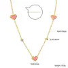 Colgante de Clavícula Blanco con Forma de Corazón de Concha de Venta Caliente Transfronteriza, Elegante y Sencillo Accesorio de Collar de Corazón de Acero Inoxidable Chapado en Oro de 18 Quilates