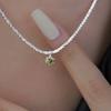 Collar de Plata Esterlina 925 con Diamante Verde Aliento de Bebé para Mujer Normcore Brillante Circón Verde Matcha Aliento de Bebé Collar Pequeño