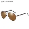 Óculos de Sol Estilo Aviador para Homens, Óculos de Sol Polarizados de Metal, Óculos de Sol de Alta Qualidade com Proteção UV