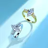 Anillo de Plata de Ley S925 con Moissanita en Forma de Marquesa, Anillo de Boda de Lujo Nicho, Anillo Popular Transfronterizo Europeo y Americano para Mujer, Estilo Europeo y Americano
