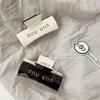 Pinza para el cabello de alta gama estilo coreano, forma cuadrada para mujer, diseño de letras en blanco y negro, tamaño mediano, pinza elegante para coleta media, al por mayor