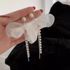 Brincos de urso de arco marrom estilo academia americana, brincos femininos de outono e inverno, brincos exclusivos de alta qualidade, brincos fofos de flocagem