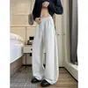 Novedad Otoño 2026 Pantalones de Algodón Pesado 350g Hoja Curva Estilo Americano Hombres Corte Inclinado Holgados Pierna Ancha Casual Pantalones de Chándal