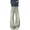 Pantalones Rectos de Pierna Ancha Color Caqui Estilo Americano Nuevo Otoño 2026 para Hombre, Pantalones Largos Cool de Calle para Hombre