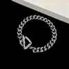 Joyería transfronteriza al por mayor Conjunto de cadena cuadrada enlazada con anillos para blogueros europeos y americanos estilo callejero joyería de metal