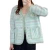 Jaqueta Cardigan Estilo Francês 2025, Poliéster Sintético, Versátil para Outono e Inverno, Elegante e Estilosa, Nova Malha para Senhoras