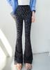 Pantalones Largos de Verano Delgados con Estampado de Leopardo, Pantalones Acampanados, Leggings de Yoga Transpirables, Estilo para Mujeres Altas