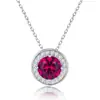Collar de Plata 925 con Rubí de Cultivo, Cadena para Clavícula, Estilo Versátil de Lujo Ligero de Nicho, Regalo para Novia o Mejor Amiga, Accesorio de Cuello para el Día a Día