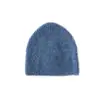 Gorro de punto liso de mezcla de lana de perfil bajo con flor para hombre y mujer, otoño e invierno, gorro de lana suave para pullover