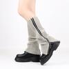 Meias de Lã com Zíper Sexy Coberturas de Bota Felpudas Femininas JK Longas para Pés Aquecedores de Pés de Tricô Quentes Outono e Inverno Tendência