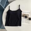 Camisole Cinza de Modal Sem Mangas com Bojo para Mulheres, Adequada para Usar por Cima ou por Baixo, Lindo Design nas Costas, Novo Top de Verão 2025