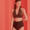 2026 Nuevo Bikini Coreano Traje de Baño Sexy de Tirantes Color Sólido Vacaciones en Aguas Termales Ropa de Baño para Mujer