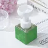 Garrafa Vazia Quadrada Portátil com Cravejamento de Diamantes Transfronteiriça, Garrafa de Pressão Recarregável Floral de Luxo Leve para Shampoo, Gel de Banho e Loção para as Mãos