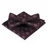 Set de Pajarita y Pañuelo de Bolsillo de Nuevo Estilo Moderno Boda Novio Padrino Moderno Traje de Hombre Cuadrado Cuadrado Boda Rayado Vintage