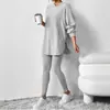 Conjunto Casual de Pantalón Largo con Capucha de Manga Larga para Mujer de Punto Acanalado, Otoño e Invierno, Transfronterizo de Amazon Europeo y Americano 2026
