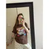 Moda Hombro Blanco y Negro Ropa de Pareja Camiseta de Algodón Puro de Manga Corta Camiseta de Manga Media Estampada para Mujer Ropa Superior Dibujos Animados Hermoso