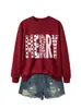 Amazon Wish Navidad nueva moda versátil para mujer sudadera alegre de cuadros lunares florales para exportación