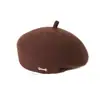 Boina tejida para mujer, nuevo sombrero de lana de otoño e invierno, moderno y versátil, hace que la cara se vea más pequeña, sombrero de color liso con decoración de perlas