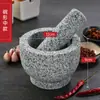 Mortero y Pilón de Piedra para Ajo Triturador de Ajo Molinillo para Pasta de Ajo Tazón para Moler Doméstico Mortero de Piedra Tarro Triturador de Ajo Manual