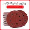 5 polegadas 6 hole/8 furo lixa areia vermelha escovado para trás pilha disco areia com furo flocado lixa 125mm
