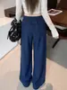 Calça esportiva retro americana de cintura alta com efeito bumbum up para mulheres, novo estilo outono, calça longa casual modeladora, calça pantalona de uso bidirecional para mulheres baixinhas