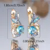 Brincos de Asas Redondos Diamantados Azul Marinho de Luxo Leve Duas Cores Mais Vendidos no Aliexpress para Mulheres, Brincos Criativos da Moda e Personalizados