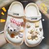 Pequeno Livro Vermelho Mesmo Estilo Roxo Coelho Urso Boneca Tridimensional Desenho Animado Buraco Sapatos Sapato Flor Fivela Removível Biscoito Cartão DIY