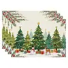 Amazon Manteles Navideños Muñeco de Nieve Árbol de Navidad Manteles Decoración de Mesa de Comedor Occidental Manteles Aislantes Fiesta Navideña