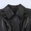 Venta Caliente Transfronteriza de Aliexpress Nueva Ropa para Mujer Primavera 2026 Elegante Chaqueta con Cinturón de Cuero Sintético 3046109