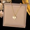 Colar Feminino Aço Titânio Zircônia Microincrustada Padrão Amor Imperatriz Viúva Corrente Clavícula Borla Temperamento Cobre Galvanizado Ouro Real