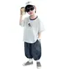 Conjunto de Verano para Niños 2026 Nuevo Estilo Coreano Casual Camiseta de Manga Corta y Pantalones Cortos Conjunto de Dos Piezas para Bebés Niños