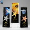 Trofeo de Cristal de Colores, Trofeo de Estrella de Cinco Puntas, Premio al Empleado Destacado, Evento Conmemorativo de Jubilación, Personalización de Regalos para Eventos