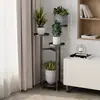 Suporte de Planta de Metal, Estante de Flores Alta em Camadas, Prateleira de Plantas Redonda Moderna com Bandejas Múltiplas, Suporte de Planta para Sala de Estar Interna