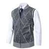 Colete transfronteiriço plus size, forrado com fleece e espessado, novo estilo outono/inverno, jaqueta popular slim fit, suéter masculino, agasalho, cardigã com gola alta