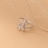 Nalan prata s925 folhas brilhantes anel aberto estilo coreano folhas simples elegantes pulseira de verão J9408