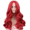 Comércio exterior nova peruca feminina cabelo longo cacheado onda grande vermelho grande simulação fibra química touca fábrica em estoque atacado