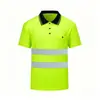 Camisa polo de seguridad reflectante de alta visibilidad para verano, ropa de trabajo para sitio de construcción, ropa de protección laboral de manga corta, ropa de ingeniería transpirable y resistente al desgaste